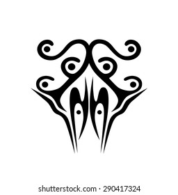 Tribal tattoo vector design sketch. Sleeve art abstract pattern arm. Simple logo on white background. Designer isolated abstract element for arm, leg, shoulder men and women.