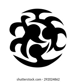 Tribal tattoo vector design sketch. Sleeve art abstract pattern arm. Simple logo on white background. Designer isolated abstract element for arm, leg, shoulder men and women.