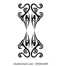 Tribal tattoo vector design sketch. Sleeve art abstract pattern arm. Simple logo on white background. Designer isolated abstract element for arm, leg, shoulder men and women.