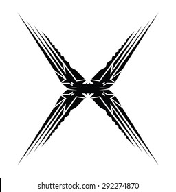 Tribal tattoo vector design sketch. Sleeve art abstract pattern arm. Simple logo on white background. Designer isolated abstract element for arm, leg, shoulder men and women.