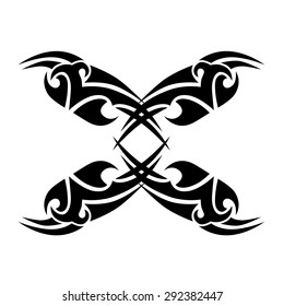 Tribal tattoo vector design sketch. Sleeve art abstract pattern arm. Simple logo on white background. Designer isolated abstract element for arm, leg, shoulder men and women.