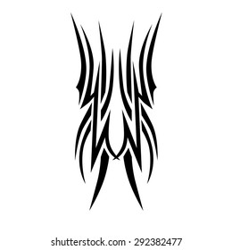 Tribal tattoo vector design sketch. Sleeve art abstract pattern arm. Simple logo on white background. Designer isolated abstract element for arm, leg, shoulder men and women.