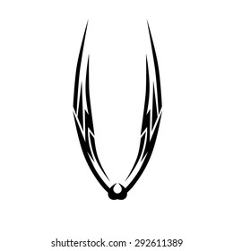 Tribal tattoo vector design sketch. Sleeve art abstract pattern arm. Simple logo on white background. Designer isolated abstract element for arm, leg, shoulder men and women.