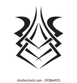 Tribal tattoo vector design sketch. Sleeve art abstract pattern arm. Simple logo on white background. Designer isolated abstract element for arm, leg, shoulder men and women.