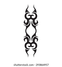 Tribal tattoo vector design sketch. Sleeve art abstract pattern arm. Simple logo on white background. Designer isolated abstract element for arm, leg, shoulder men and women.