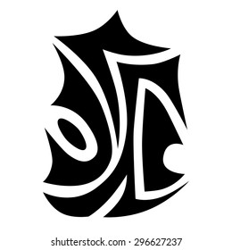 Tribal tattoo vector design sketch. Sleeve art abstract pattern arm. Simple logo on white background. Designer isolated abstract element for arm, leg, shoulder men and women.