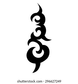 Tribal tattoo vector design sketch. Sleeve art abstract pattern arm. Simple logo on white background. Designer isolated abstract element for arm, leg, shoulder men and women.