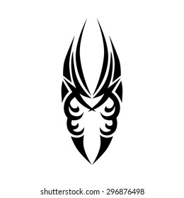 Tribal tattoo vector design sketch. Sleeve art abstract pattern arm. Simple logo on white background. Designer isolated abstract element for arm, leg, shoulder men and women.
