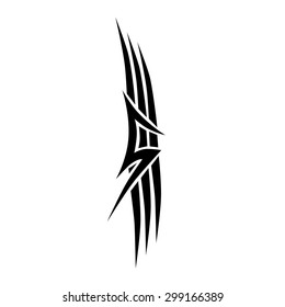 Tribal tattoo vector design sketch. Sleeve art abstract pattern arm. Simple logo on white background. Designer isolated abstract element for arm, leg, shoulder men and women.