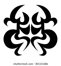 Tribal tattoo vector design sketch. Sleeve art abstract pattern arm. Simple logo on white background. Designer isolated abstract element for arm, leg, shoulder men and women.