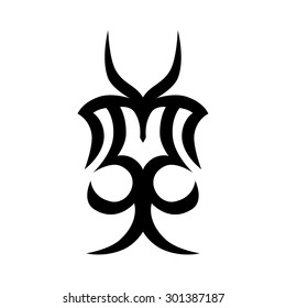Tribal tattoo vector design sketch. Sleeve art abstract pattern arm. Simple logo on white background. Designer isolated abstract element for arm, leg, shoulder men and women.