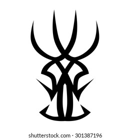 Tribal tattoo vector design sketch. Sleeve art abstract pattern arm. Simple logo on white background. Designer isolated abstract element for arm, leg, shoulder men and women.