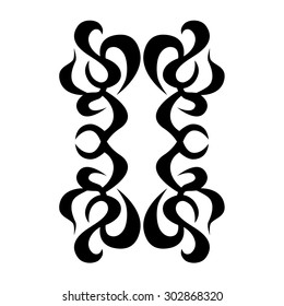 Tribal tattoo vector design sketch. Sleeve art abstract pattern arm. Simple logo. Designer isolated abstract element for arm, leg, shoulder men and women on white background.