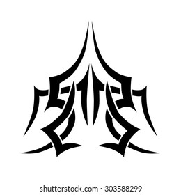 Tribal tattoo vector design sketch. Sleeve art abstract pattern arm. Simple logo. Designer isolated abstract element for arm, leg, shoulder men and women on white background.