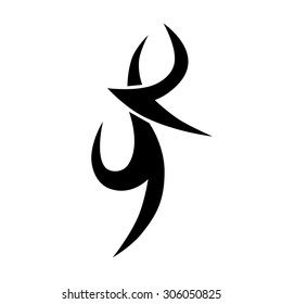 Tribal tattoo vector design sketch. Sleeve art abstract pattern arm. Simple logo. Designer isolated abstract element for arm, leg, shoulder men and women on white background.