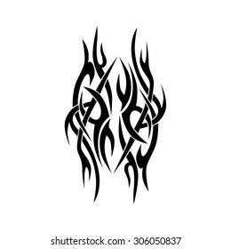 Tribal tattoo vector design sketch. Sleeve art abstract pattern arm. Simple logo. Designer isolated abstract element for arm, leg, shoulder men and women on white background.