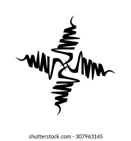 Tribal tattoo vector design sketch. Art cross decorative black ornament. Simple logo. Designer isolated abstract element for arm, leg, shoulder men and women on white background.