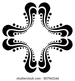 Tribal tattoo vector design sketch. Art cross decorative black ornament. Simple logo. Designer isolated abstract element for arm, leg, shoulder men and women on white background.
