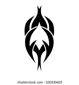 Tribal tattoo vector design sketch. Sleeve art abstract pattern arm. Simple logo. Designer isolated abstract element for arm, leg, shoulder men and women on white background.