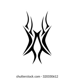 Tribal tattoo vector design sketch. Sleeve art abstract pattern arm. Simple logo. Designer isolated abstract element for arm, leg, shoulder men and women on white background.