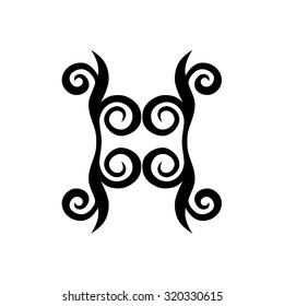 Tribal tattoo vector design sketch. Sleeve art abstract pattern arm. Simple logo. Designer isolated abstract element for arm, leg, shoulder men and women on white background.