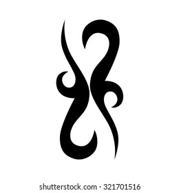 Tribal tattoo vector design sketch. Sleeve art abstract pattern arm. Simple logo. Designer isolated abstract element for arm, leg, shoulder men and women on white background.