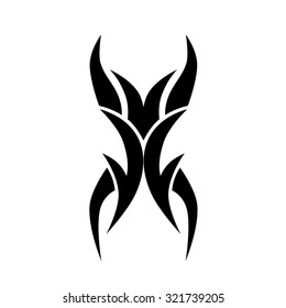 Tribal tattoo vector design sketch. Sleeve art abstract pattern arm. Simple logo. Designer isolated abstract element for arm, leg, shoulder men and women on white background.