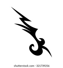 Tribal tattoo vector design sketch. Sleeve art abstract pattern arm. Simple logo. Designer isolated abstract element for arm, leg, shoulder men and women on white background.