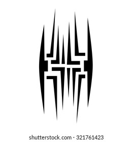 Tribal tattoo vector design sketch. Sleeve art abstract pattern arm. Simple logo. Designer isolated abstract element for arm, leg, shoulder men and women on white background.