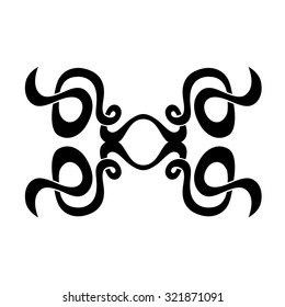 Tribal tattoo vector design sketch. Sleeve art abstract pattern arm. Simple logo. Designer isolated abstract element for arm, leg, shoulder men and women on white background.