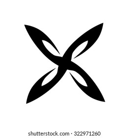Tribal tattoo vector design sketch. Art cross pattern. Simple logo. Designer isolated abstract element for arm, leg, shoulder men and women on white background.