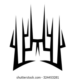 Tribal tattoo vector design sketch. Sleeve art abstract pattern arm. Simple logo. Designer isolated abstract element for arm, leg, shoulder men and women on white background.