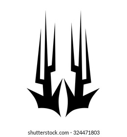 Tribal tattoo vector design sketch. Sleeve art abstract pattern arm. Simple logo. Designer isolated abstract element for arm, leg, shoulder men and women on white background.