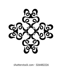 Tribal tattoo vector design sketch. Art cross pattern. Simple logo. Designer isolated abstract element for arm, leg, shoulder men and women on white background.