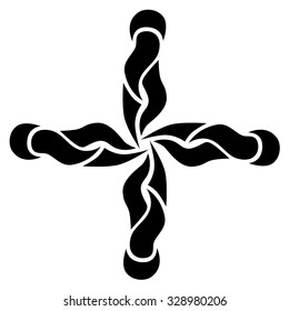 Tribal tattoo vector design sketch. Art cross pattern. Simple logo. Designer isolated abstract element for arm, leg, shoulder men and women on white background.