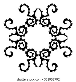Tribal tattoo vector design sketch. Art cross pattern. Simple logo. Designer isolated abstract element for arm, leg, shoulder men and women on white background.