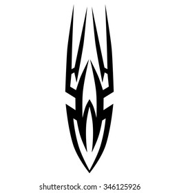 Tribal tattoo vector design sketch. Sleeve art abstract pattern arm. Simple logo. Designer isolated abstract element for arm, leg, shoulder men and women on white background.
