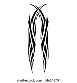 Tribal tattoo vector design sketch. Sleeve art abstract pattern arm. Simple logo. Designer isolated abstract element for arm, leg, shoulder men and women on white background.