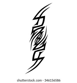 Tribal tattoo vector design sketch. Sleeve art abstract pattern arm. Simple logo. Designer isolated abstract element for arm, leg, shoulder men and women on white background.