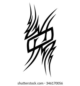 Tribal tattoo vector design sketch. Sleeve art abstract pattern arm. Simple logo. Designer isolated abstract element for arm, leg, shoulder men and women on white background.