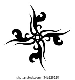 Tribal tattoo vector design sketch. Art cross pattern. Simple logo. Designer isolated abstract element for arm, leg, shoulder men and women on white background.