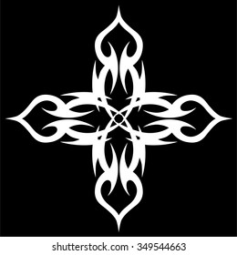 Tribal tattoo vector design sketch. Art cross pattern. Simple logo. 