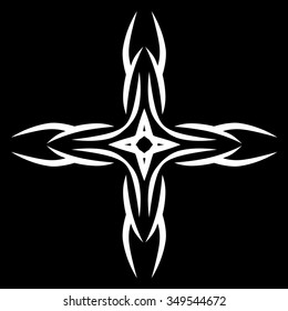 Tribal tattoo vector design sketch. Art cross pattern. Simple logo. 