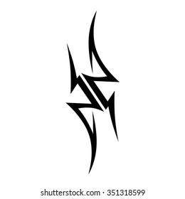 Tribal tattoo vector design sketch. Sleeve art pattern arm. Simple logo. Designer isolated abstract element for arm, leg, shoulder men and women on white background.