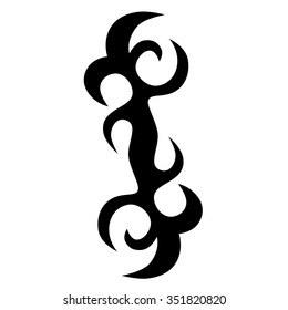 Tribal tattoo vector design sketch. Sleeve art pattern arm. Simple logo. Designer isolated abstract element for arm, leg, shoulder men and women on white background.
