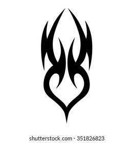 Tribal tattoo vector design sketch. Sleeve art pattern arm. Simple logo. Designer isolated abstract element for arm, leg, shoulder men and women on white background.