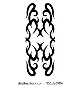 Tribal tattoo vector design sketch. Sleeve art pattern arm. Simple logo. Designer isolated abstract element for arm, leg, shoulder men and women on white background.