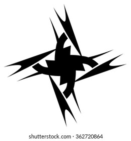 Tribal tattoo vector design sketch art cross pattern. Simple logo. Designer isolated abstract element for arm, leg, shoulder men and women on white background.