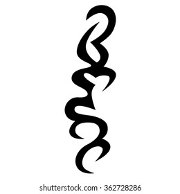 Tribal tattoo vector design sketch. Sleeve art abstract pattern arm. Simple logo. Designer isolated abstract element for arm, leg, shoulder men and women on white background.