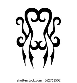 Tribal tattoo vector design sketch. Sleeve art abstract pattern arm. Simple logo. Designer isolated abstract element for arm, leg, shoulder men and women on white background.